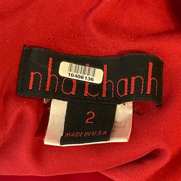 Nha Khanh West Asymmetrical Hem A-Line Long Sleeve Crew Neck Red Dress 2… - Picture 3 of 7